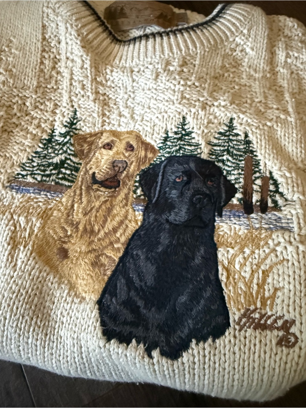 Vintage Shenandoah Labrador Embroidered  Sweater